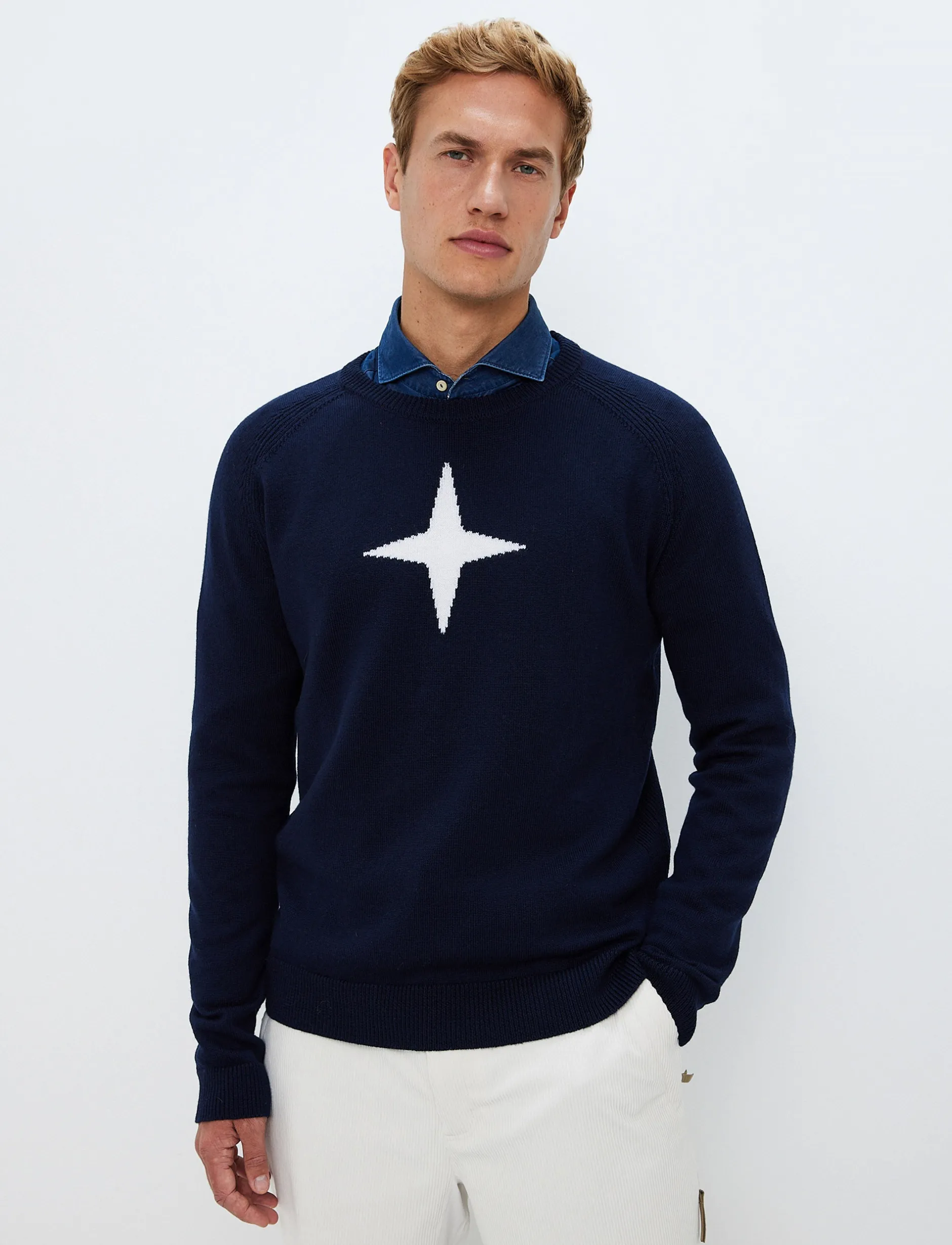 Tröjor|Mellanlager*8848 Altitude Star Merino Sweat - Navy