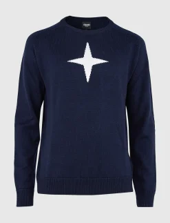 Tröjor|Mellanlager*8848 Altitude Star Merino Sweat - Navy